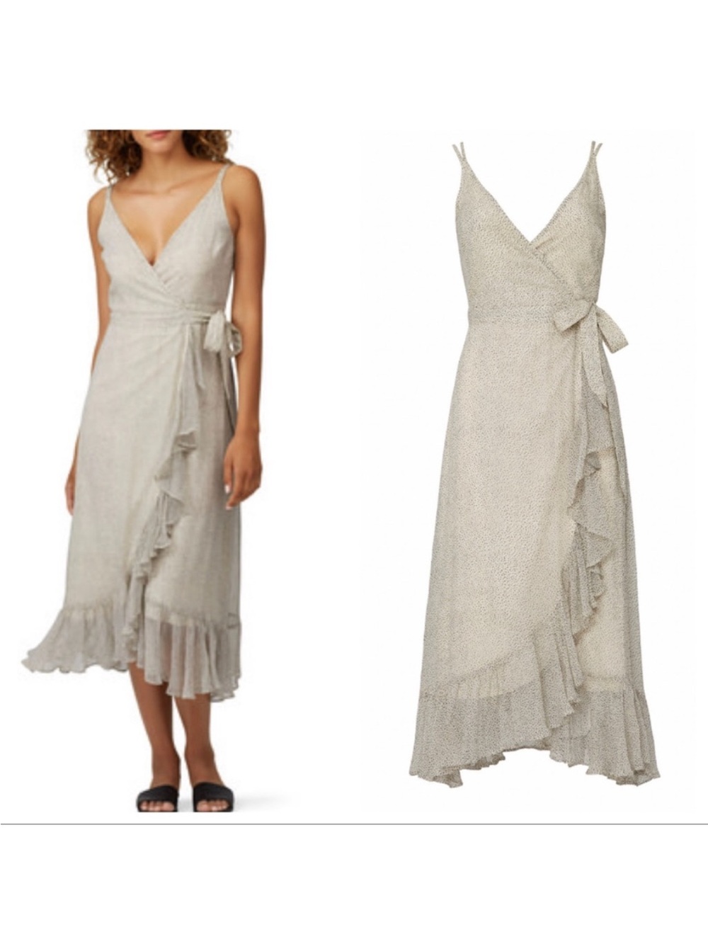 ALLSAINTS Dayla wrap dress midi polka dot print 2